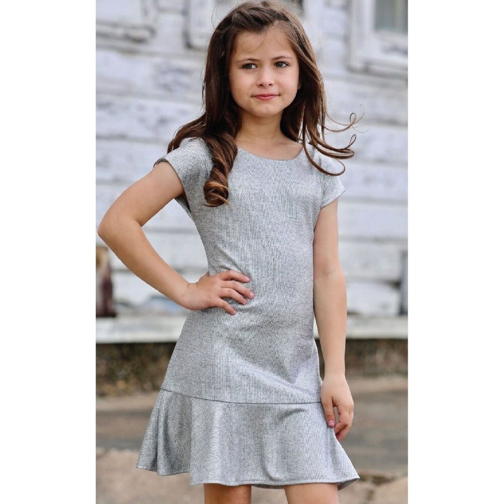 NEW Dolls & Divas Sweet & Elegant Silver Tween Girls Party Holiday Dress 8 10
